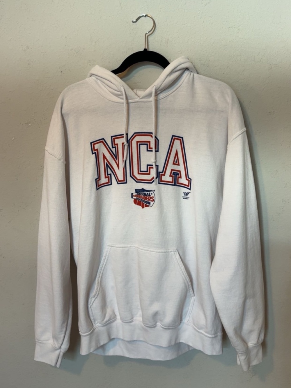 White NCA hoodie, size L